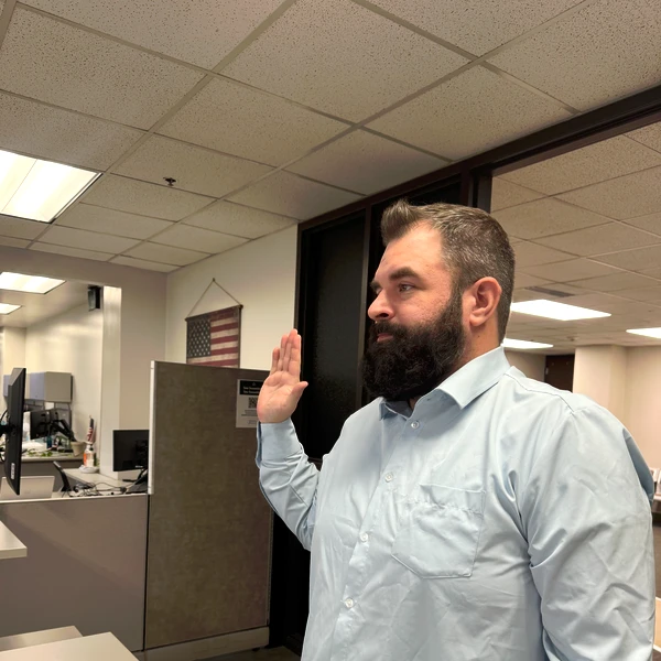 Brooks Benson takes oath